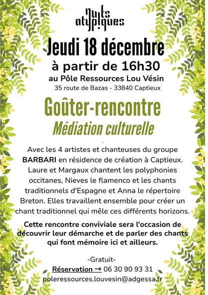 Affiche Lou Vesin rencontre Barbari